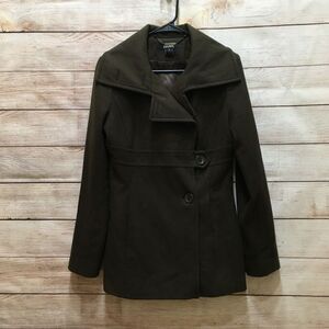 ‎DKNY WOOL COAT IN OLIVE GREEN